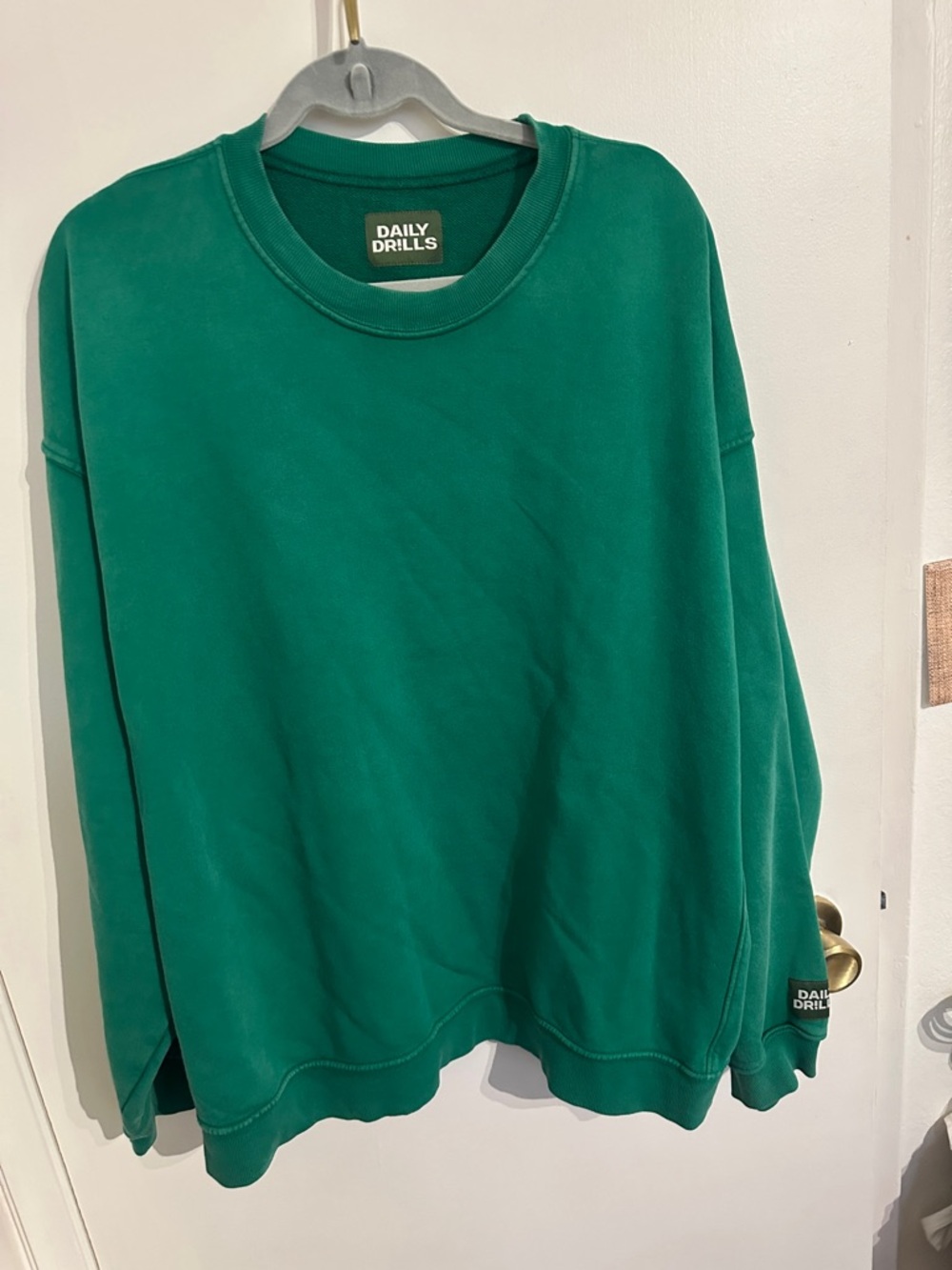 Daily Drills Sun bleached Kelly Green Crewneck